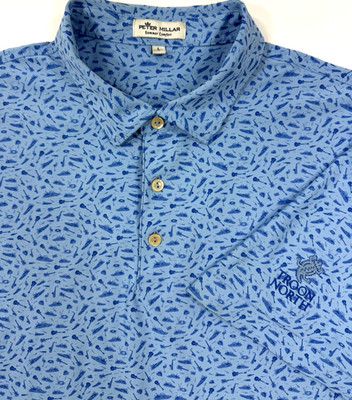 Peter Millar Mens Polo Shirt Troon North Golf Club Griffins Mesh Sz Large Print