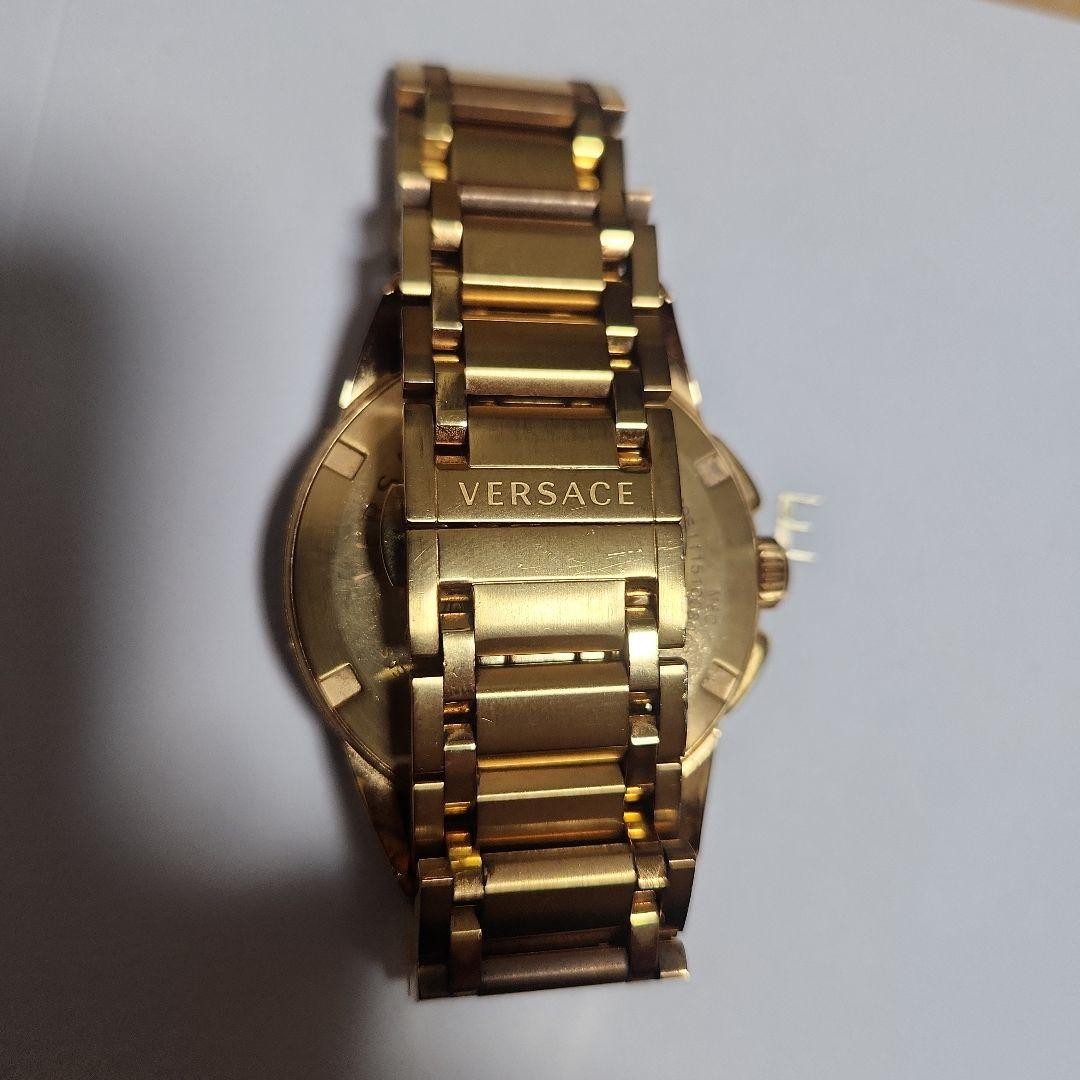 Versace Men's Chronograph Date Watch Stainless Steel Black 42mm Used thumbnail 5