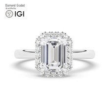 Emerald Diamond Engagement Ring Platinum Labgrown 1.75 Ct Solitaire