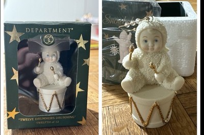 Dept 56 Snowbabies Twelve Drummers Drumming 12 Days of Christmas Ornament RARE