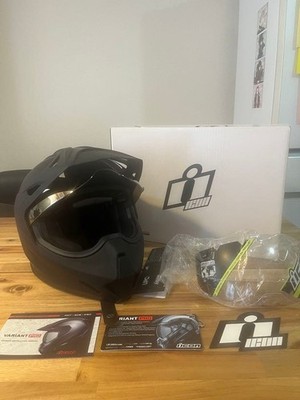 ICON VARIANT PRO Full Face Helmet Matte Black L Adventure Visor & Mirror Shield