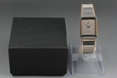 稼働 希少 SEIKO セイコー 腕時計 Dolce ドルチェ7730-5030 Vintage 1985 Seiko Dolce 7730-5030 Two-Tone Tank Quartz Mens Watch