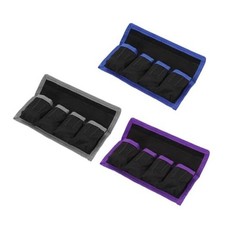 Camera Battery Pouch Case, 4 Pocket Nylon DSLR Battery Case Holder Storage