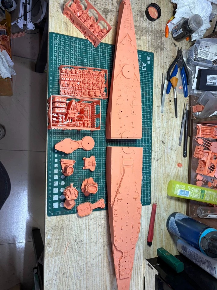Kit Maquette 3D Imprimée HMS Agincourt 1/350 - Cuirassé Royal Navy, Résine, Non Peint, Neuf
