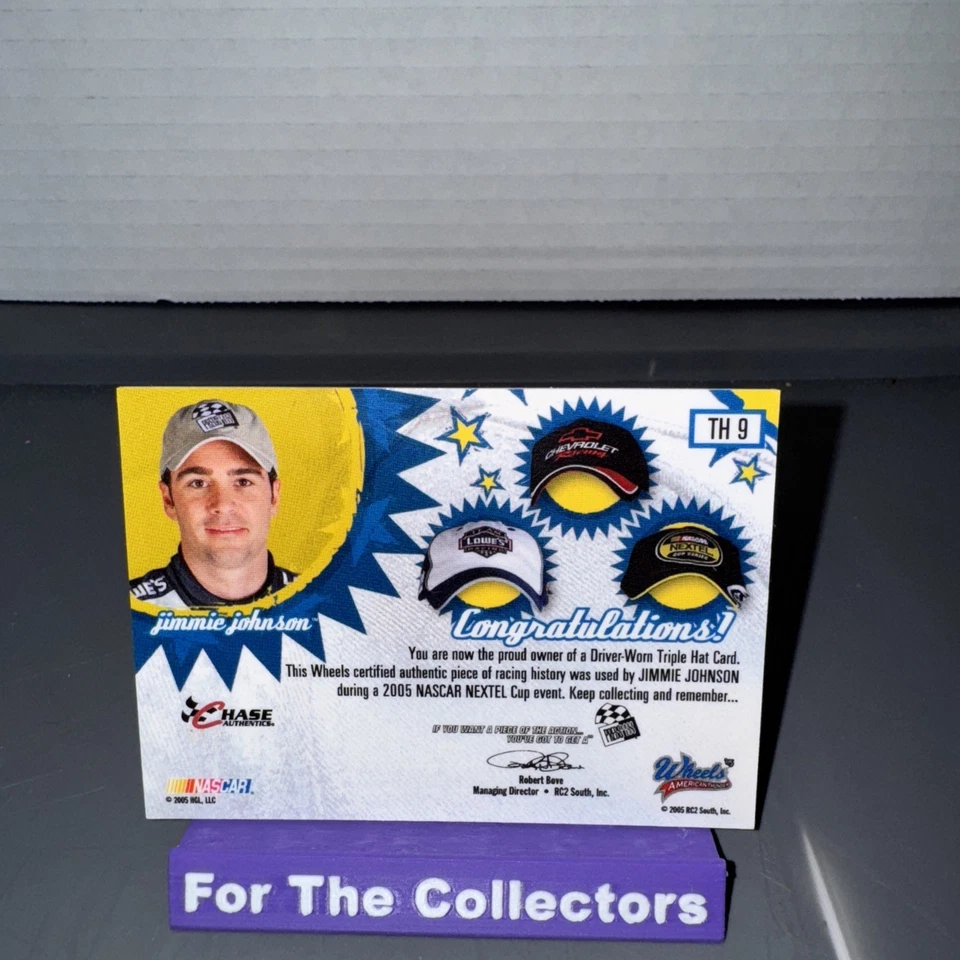 2005 Wheels Authentic Memorabilia Triple Hat Jimmie Johnson #34 Of 190 - Image 4 of 4