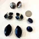 Lot Of 4 Pair Silver Tone Clip On Earrings 3 Black One Pair High Polish Round — photo 1