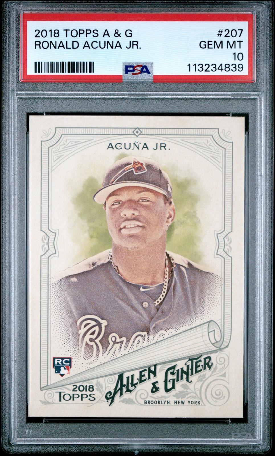 2018 ALLEN & GINTER #207 RONALD ACUNA JR. ROOKIE RC PSA 10