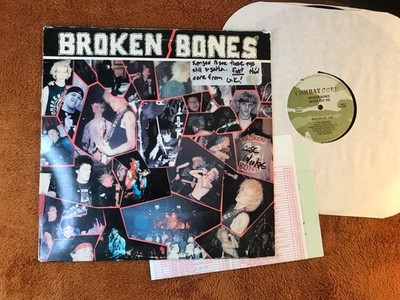 Broken Bones Never Say Die Vinyl Combat Core 1986 12  Ep Hardcore Punk w/2 inser