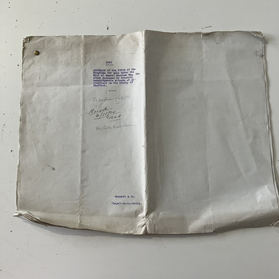 Antikes handgeschriebenes Dokument Letzter Wille & Testament Samuel Needham 1920