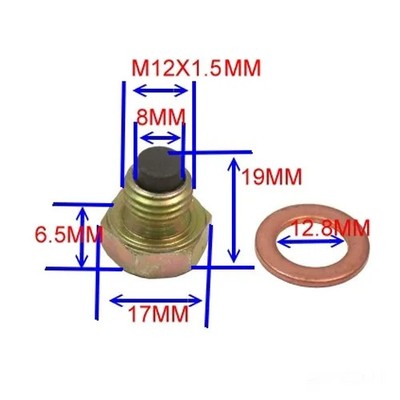 2/5⭐️ Ölablassschraube magn. M12x1,5 für Honda NX 650 Dominator Ritzel