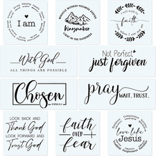 10 Set Farmhouse Christian Stencil, with God All Things Are Possible Faith Wayma