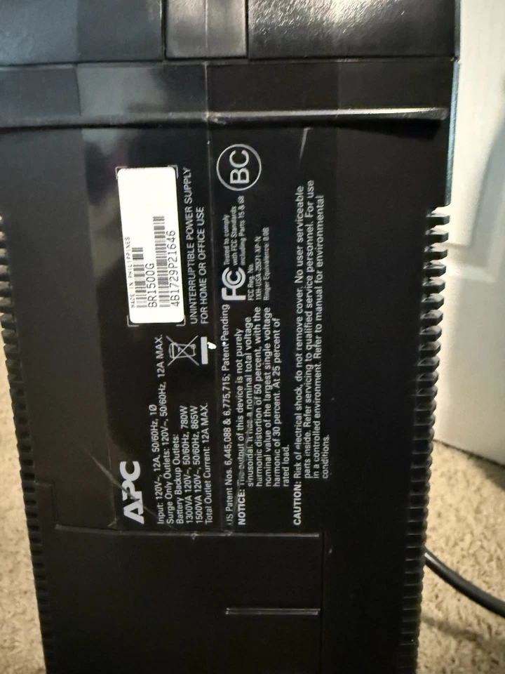 APC Back-UPS Pro 1500 10 Outlet Uniterruptable Power Supply BR1500G - Image 2 of 4