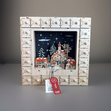 Martha Stewart Christmas Advent Calendar LED Lighted Wood Diorama 3D NOP