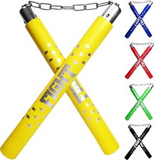 F.A.L. product Nunchucks Rubber Martial Arts Training Yellow