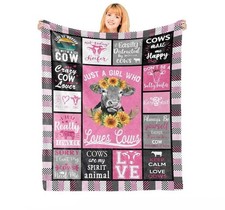 Cow Print Blanket Pink Blankets Gifts Women Crazy Cow Lover Just A Girl Who