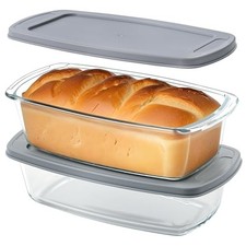 Winter Shore Lot de 2 Moule à Pain en Verre 1,8 L - Grand Plat Four avec Couv...