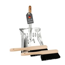Kehr und Putzset mit Kehrschaufel Metall und Handfeger Holz Robust und Langlebig
