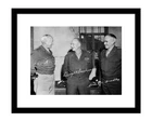 Signed George S Patton 8x10 photo Dwight Eisenhower and Omar Bradley general WW2