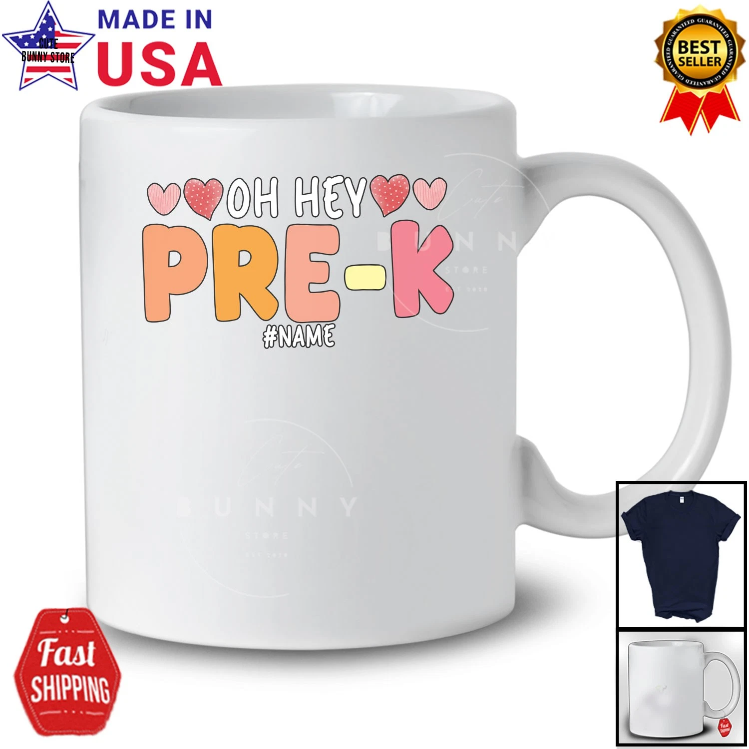 Hey Pre-K; Joyful Back To School Custom Name Girl Unicorn Students Teacher Shirt