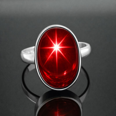 Star Ruby Sapphire Women Ring 925 Sterling Silver Lab Created Handmade Ring