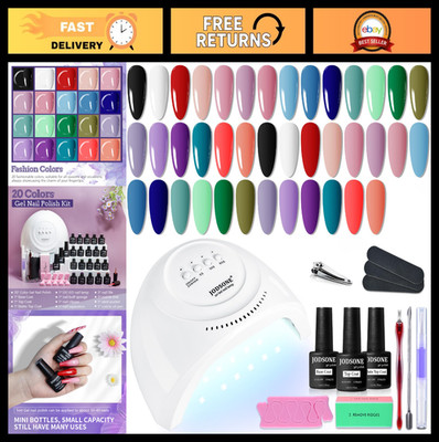 20 Colors Gel Nail Polish Set with UV Light, Base & Top Coat, Manicure Tools
