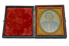 1850's  Ambrotype of  Well Dressed Young Man In Split Full Union Case