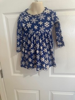 Hanna Andersson Girls Size 3t Blue Snow Flake Dress