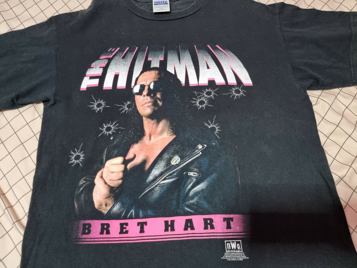 vintage WCW ECW NWO WWF WWE Bret Hart The Hitman T-Shirt 1998