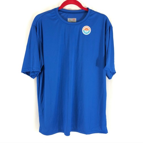 Camisa de protección solar A4 para hombre adulto UPF 30+ azul absorbente de humedad talla L