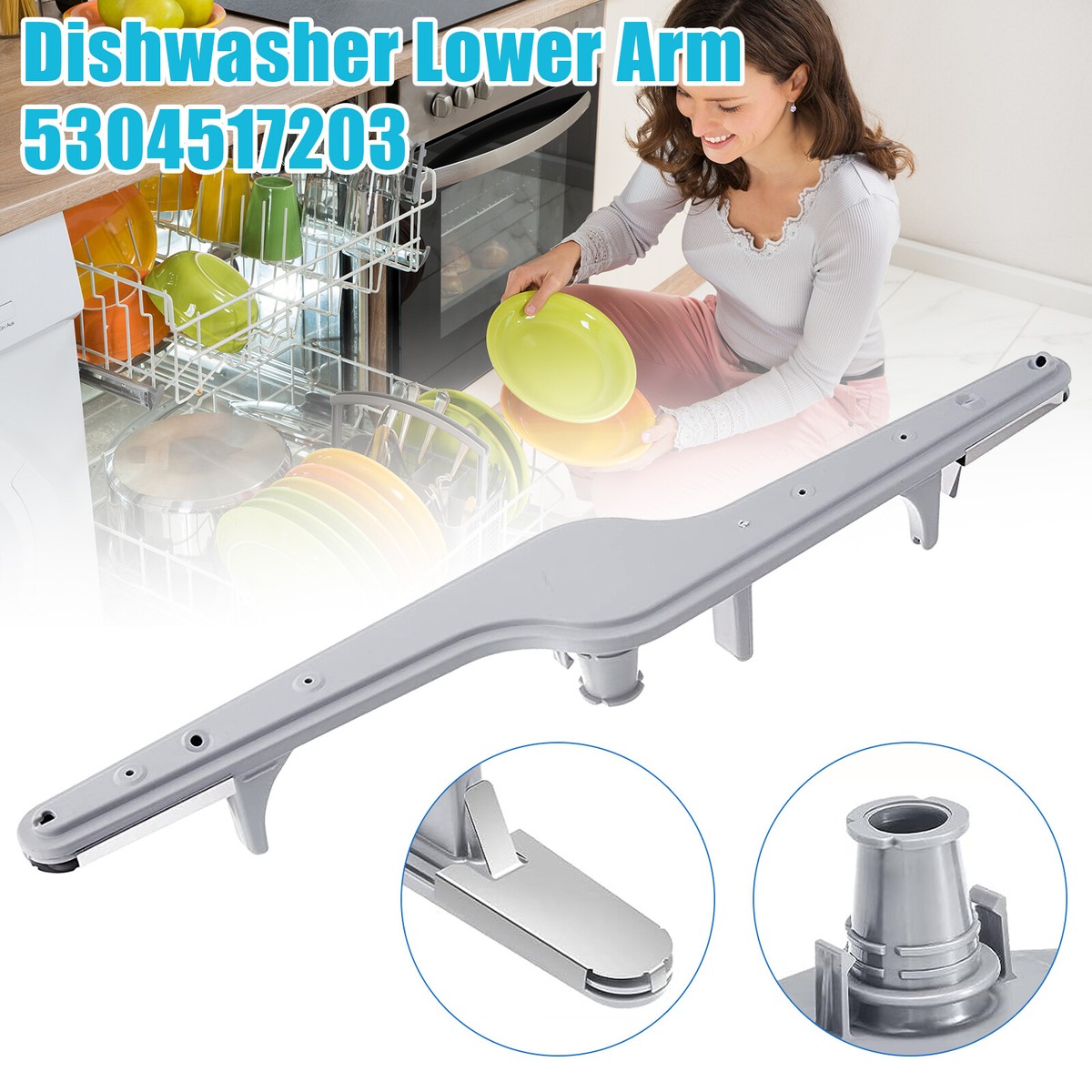 5304517203 Dishwasher Bottom Lower Wash Spray Arm for Frigidaire 