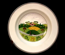 Design Naif / Hunter & Dog by Villeroy & Boch RIM SOUP BOWL 8 1/2"  SET / 2