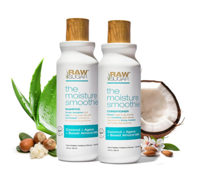 Raw Sugar Moisture Smoothie Shampoo and Conditioner with Coconut Oil, Agave Hydr