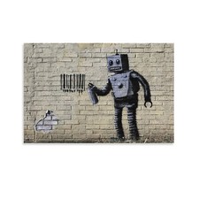 Banksy Graffiti Barcode Canvas Painting Wall Art Home Decor