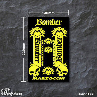 Marzocchi Sticker Neongelb | Aufklebersatz Set Fahrrad eBike BMX MTB Gabel