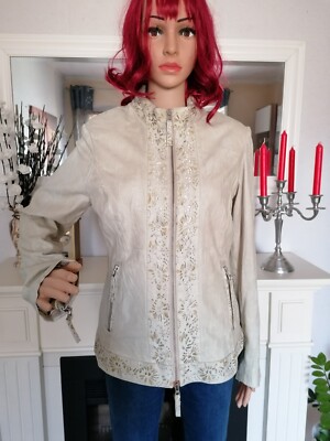 Elegance Paris Echtes Lammleder Butterweiches Gr.38 S Beige Trendige Chic TOP