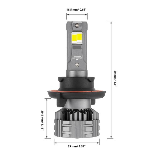 AUXBEAM Canbus H13 9008 LED Headlight Bulbs High Low Beam 110W 24000LM White 2x - Picture 10 of 22