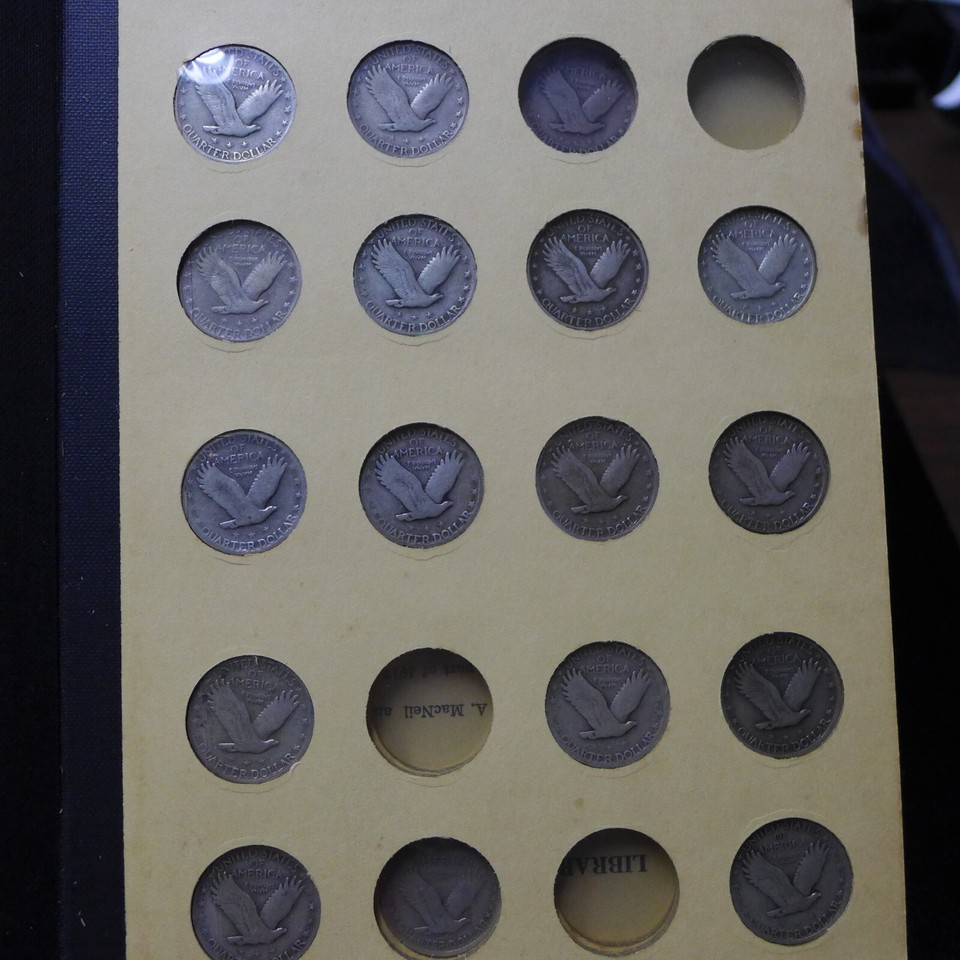 19161930 Standing Liberty Quarters Partial Set Library of Coins folder