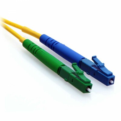 15m LC/APC-LC/UPC Simplex 9/125 OS2 Singlemod Fiber Patch Cable OFNR Yellow 50FT