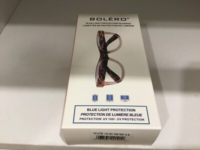 Bolero blue light protection glasses R127B new  box +0.00  pink tortoise frames