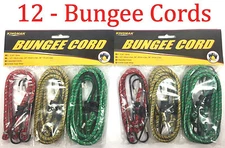 12pc Bungee Cord Tie Down Straps Bungie Assortment Set 12" 24" & 36"