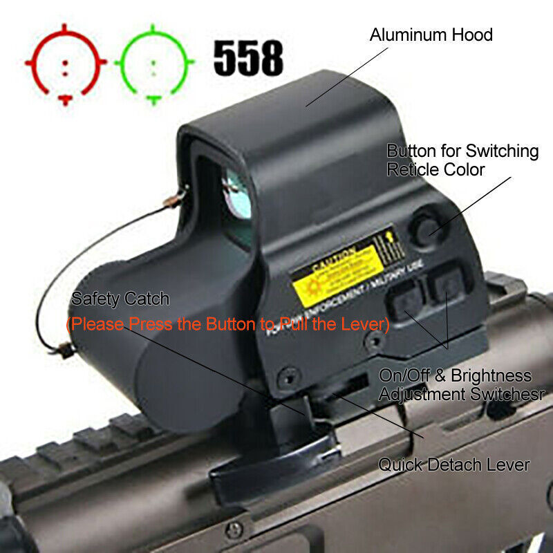 HD 558 Red Green Dot Tactical Scope Riflescope HoloSight with