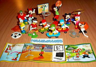 DISNEY MICKEY MOUSE & FRIENDS COMPLETE SET OF 11 + PAPERS KINDER SURPRISE 2014