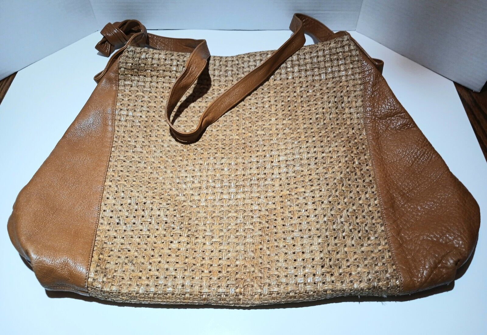 Vintage Carlos Falchi Large Bag Tan/Brown 22x15 S… - image 4