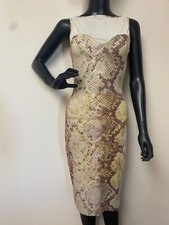 Guess Women Mesh Amanda Sleeveless Glam Snake Print Bodycon Midi Dress Sz S NWOT