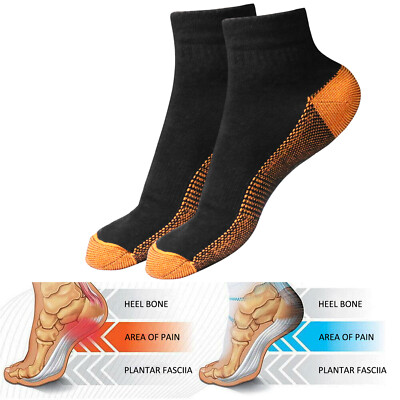 1-3 Pairs Compression Socks Ankle Athletic Cotton Socks Plantar Fasciitis Ankle