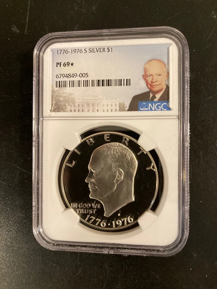 1976 S Eisenhower Ike Dollar SILVER -- $1 NGC PF69 STAR ✯  ✯ STAR Rare Proof ✯ ✯ - Image 2 of 4
