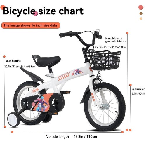 16 Inch Sporty Kids Bike with Training Wheels and Stand Adjustable Saddle - Picture 6 of 19
