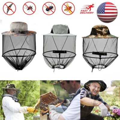 Beekeeper Beekeeping Hat Head Insect Net Mesh Boonie Face Mask Fishing Visor Cap