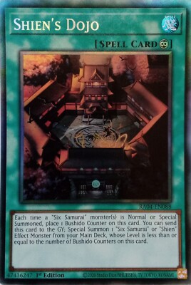 RA04-DE088 SHIENS DOJO COLLECTOR'S RARE 1.AUFLAGE YuGiOh KARTE