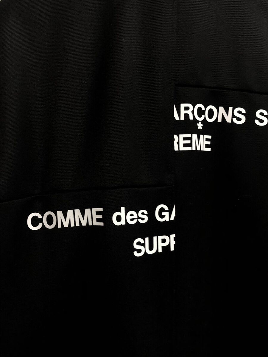 SUPREME COMME DES GARCONS Shirt Wool Overcoat (M) Split Box Logo CDG NEW